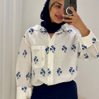 شومیز مانتویی گلدوزی