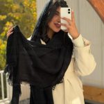 شال ساده ریش دار