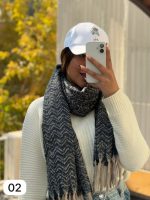 شال سرمه ای صابونی - Image 2