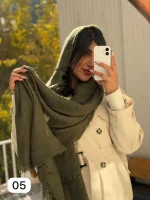 شال ساده ریش دار - Image 4