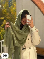 شال ساده ریش دار - Image 5