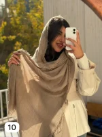 شال ساده ریش دار - Image 6