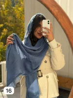 شال ساده ریش دار - Image 9