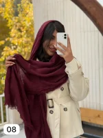 شال ساده ریش دار - Image 10