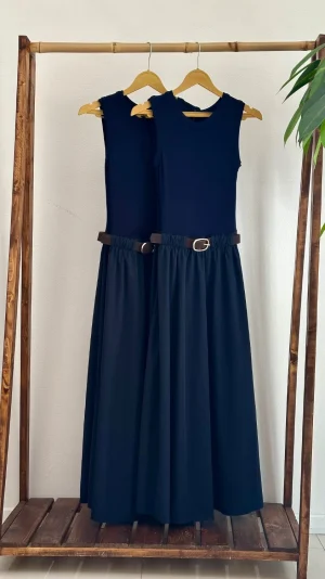 پیراهن پرنسس سرمه ای - Image 2